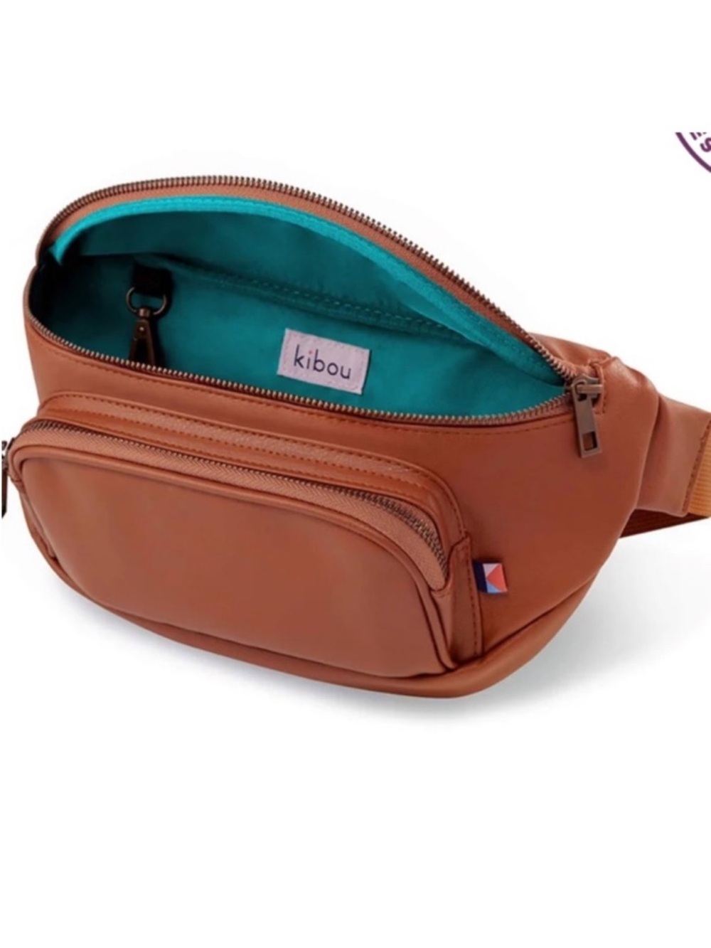Kibou Vegan Leather Diaper Bag Fanny Pack - Saddle Brown (No Pad)